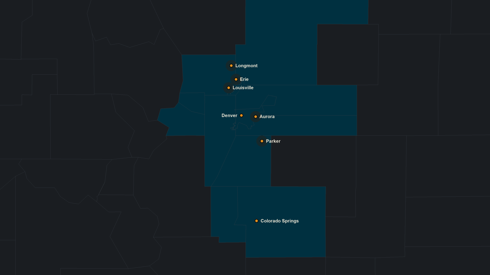 Map of The Front Range
